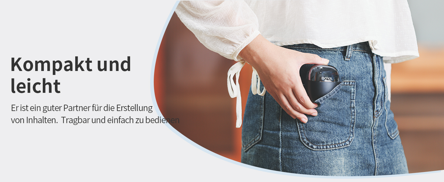 BOYA BY-WM3T-U2: Бездротовий петличний мікрофон з USB-C для Android/iPhone - 100м, 32год, шумозаглушення