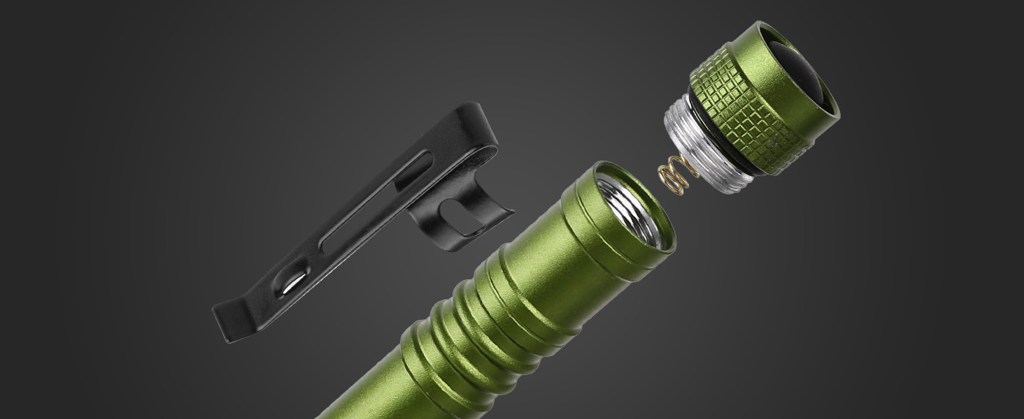 Ліхтарик LED Lepro, мініатюрний, водонепроникний IPX4, 3 режими, для огляду, роботи, ремонту (2 шт.), зелений