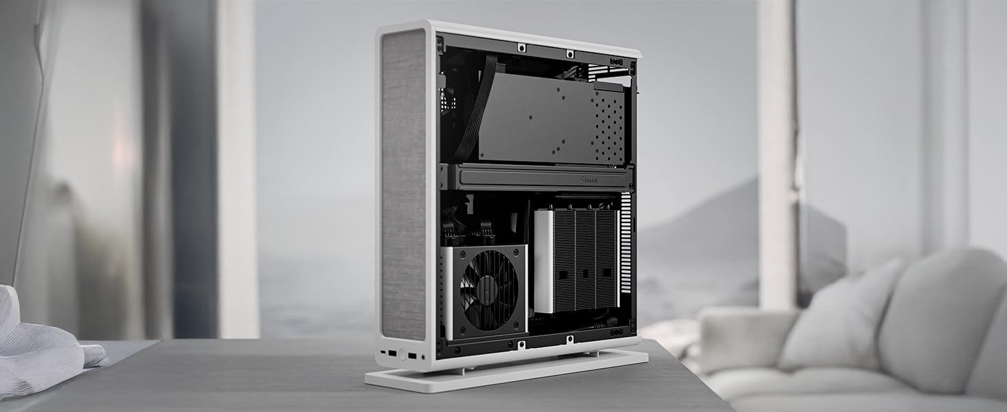 Корпус Fractal Design Ridge Black Mini-ITX для ігрового ПК з PCIe 4.0, 2 вентилятори 140мм PWM, USB Type-C