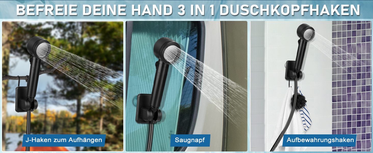 Camping Shower, [8000mAh] Portable Camping Shower with Pump and Temperature Gauge, Mobile Outdoor Shower Set with Showerhead and 2M Hose for Camping, Garden, Car Washing, Beach, Travel, Pet