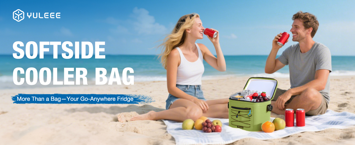 Кühltasche 24L: Водонепроникна сумка-холодильник для пікніка, пляжу, кемпінгу, офісу, транспортування продуктів (армійний зелений)