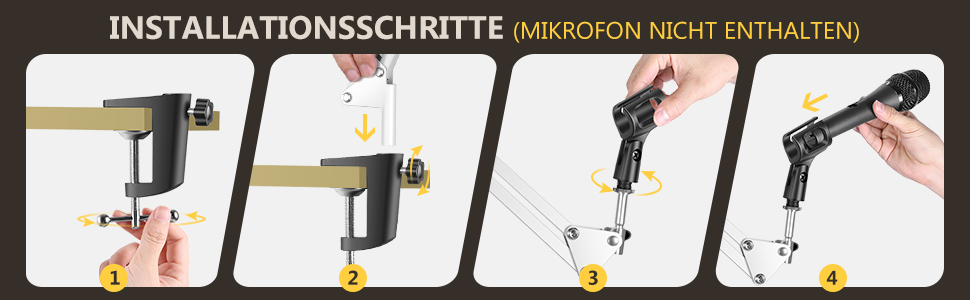 NEEWER Регульований мікрофонний стійка з підвісом, максимальне навантаження 1 кг, для радіо, телебачення, студійного запису та подій, сумісний з Blue Yeti Snowball Yeti X (білий)