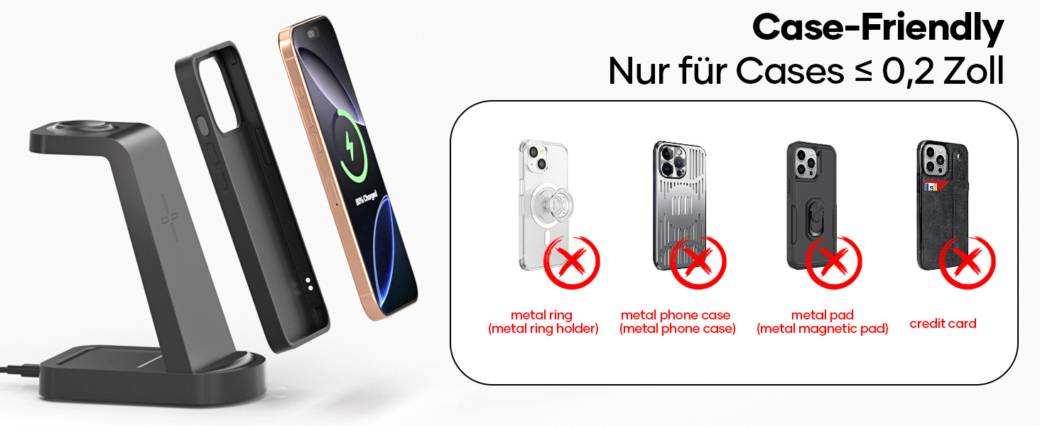 Бездротова зарядка 3-в-1 з адаптером 18W, сумісна з iPhone 16/15/14/13/12 Pro/Pro Max, Apple Watch, AirPods Pro (Чорний)