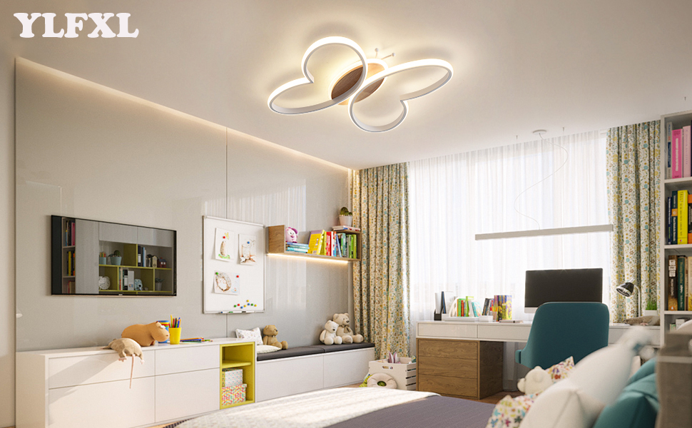 LED Ceiling Light for Kids' Room Lamp Ceiling, Dimmable Kids' Room Ceiling Lamp with Remote Control, 32W Kids' Room Ceiling Light Cloud for Living Room, Bedroom (48cm, Warm White Dimmable)