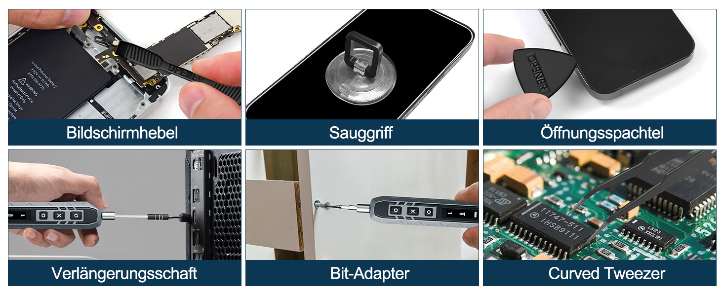 Електрична викрутка QKTYB 181 в 1 з акумулятором, 3.7V, 160 біт, 3 режими, для ремонту iPhone, ноутбуків, окулярів, годинників