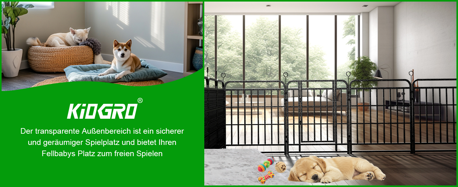 Вольєр для цуценят 544 см, 80 см у висоту, 8-секційний складний вольєр для тварин з дверцятами, вольєр для собак, котів, кроликів, для саду, збірка без інструментів, 8 секцій