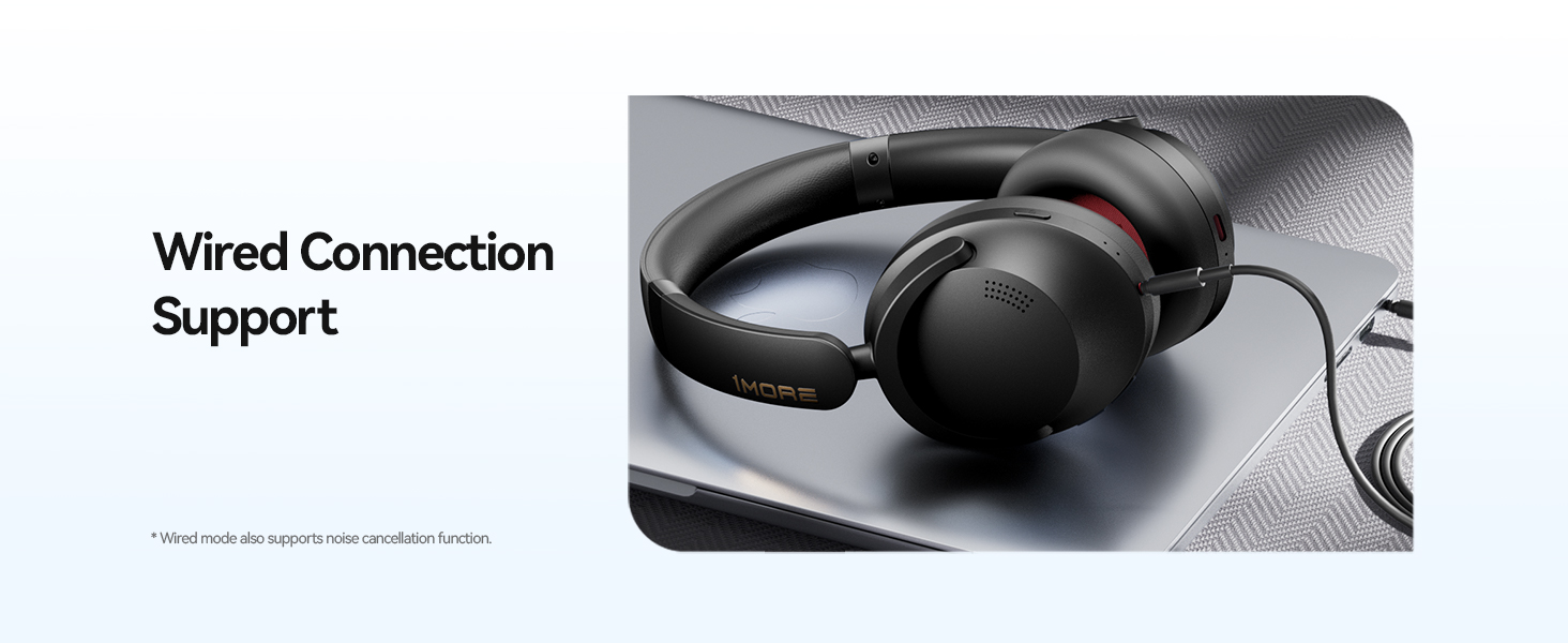 1MORE Sonoflow Pro Бездротові навушники Bluetooth з активним шумопоглинанням, Over-Ear, LDAC, Hi-Res звук, Bluetooth 5.4, 100 годин, зручні, кристально чисті дзвінки (Чорний)