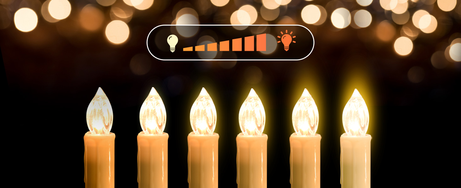 Cimetech Набір з 20 бездротових LED свічок для ялинки, тепле біле світло, з пультом і таймером, підвісні, для новорічного декору, 1.5 x 8 см