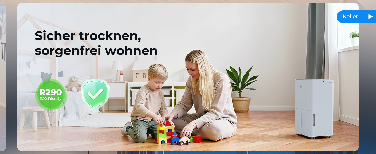 Електричний осушувач повітря 12L з фільтром та шлангом для дому, 4 режими, 35dB, гарантія 10 років