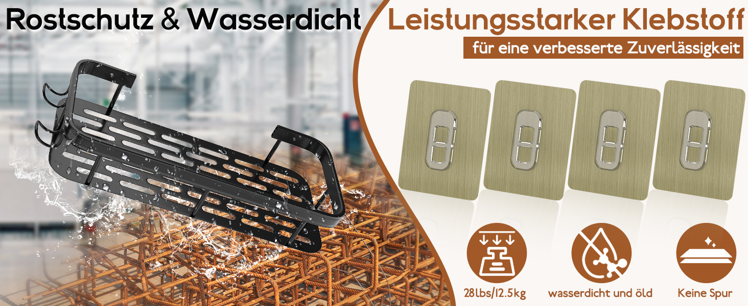 Поличка для душу Dealswin без свердління, 2 шт. - органайзер для ванної кімнати, полиця для зберігання та організації з великою місткістю, тримач для шампуню для душу та ванної кімнати (сірий)