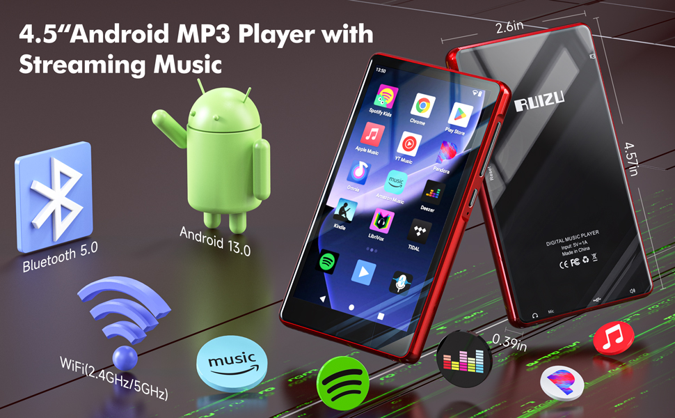 MP3 плеєр 163GB з Bluetooth, Spotify, WiFi, 4.5