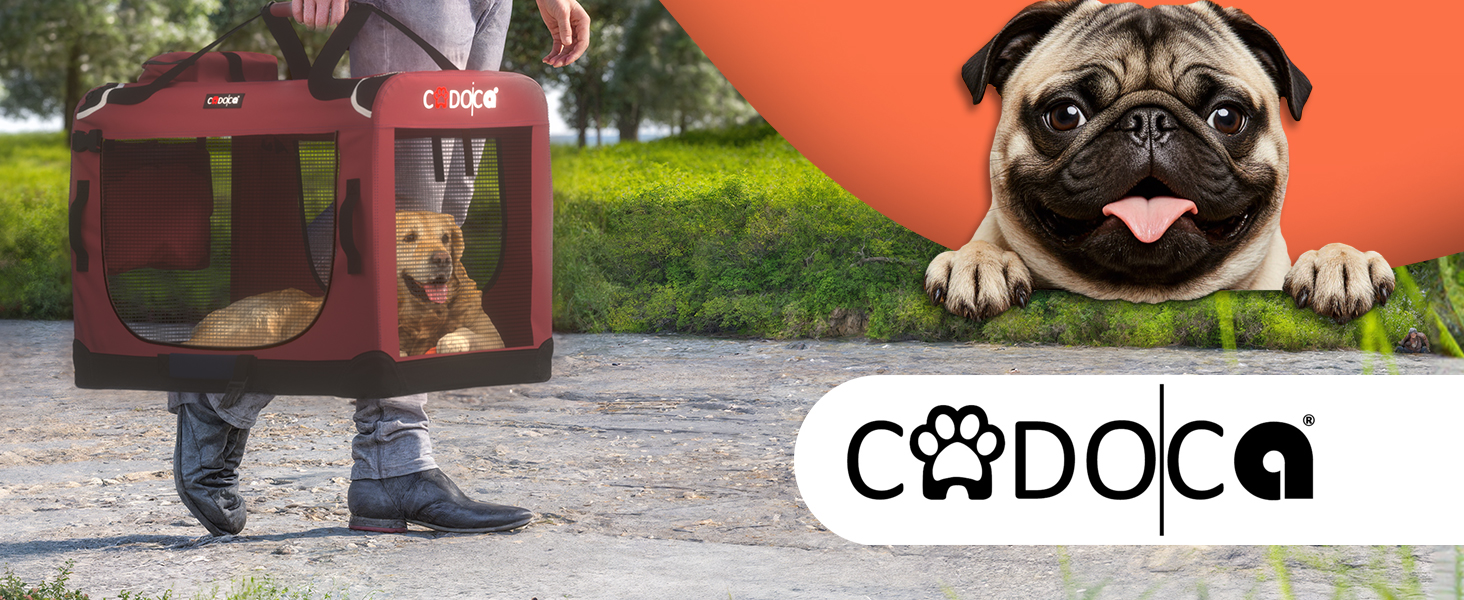 Транспортна переноска для собак, складана, міцна, M 60x42x44 см, червона