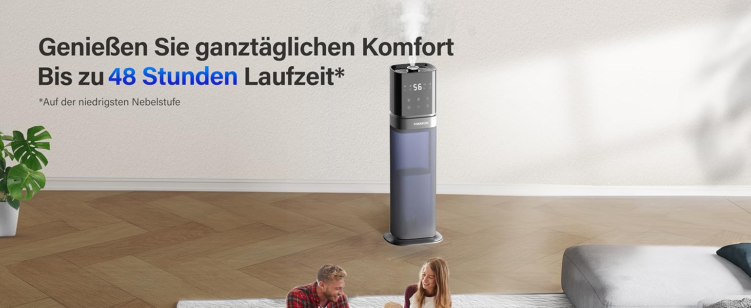 Зволожувач повітря YOKEKON для дому: ультразвуковий, 8L, тихий, для великих приміщень, синій