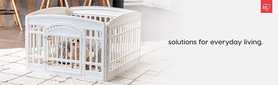 Клітка-манеж для собак Iris USA з дверцятами, 61 см, 4 панелі, чорна