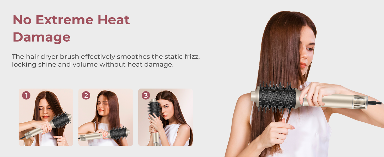 Air Styler 7 в 1: Фен-щітка, фен-щітка з дифузором, плойка для локонів, об'єм та укладка волосся, 1300W, 110000 обертів/хв