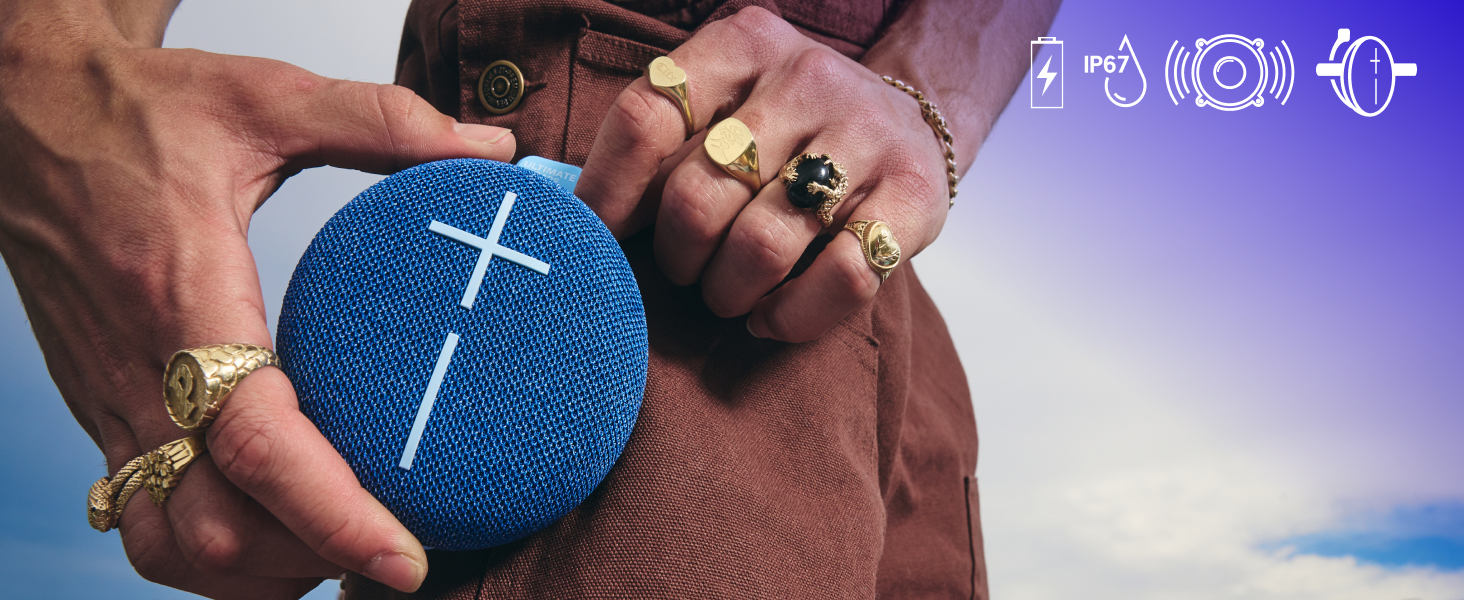 Портативна Bluetooth колонка Ultimate Ears MINIROLL: Водонепроникна, пилозахисна (IP67), потужний бас, чорний колір