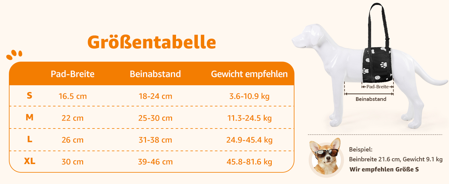 Підтримка для собак - регульована переносна допомога для собак різних розмірів, безпечна підтримка для собак з обмеженими можливостями, травмованих або літніх