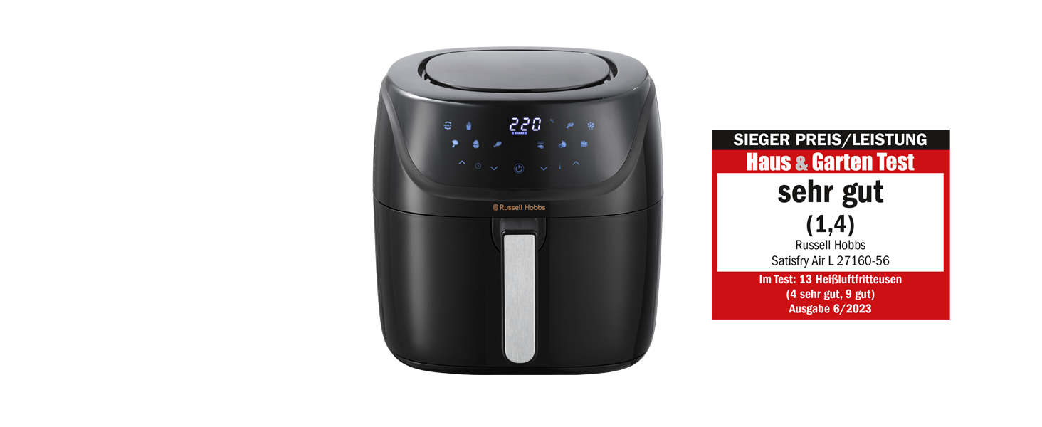 Russell Hobbs SatisFry 4L Rapid Air Fryer - 7 Functions, 10 Programs, Dishwasher Safe
