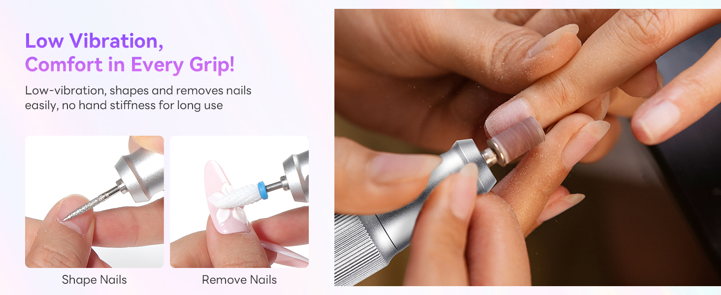 SAVILAND Професійний фрезер для нігтів 40000 об/хв: електрична машинка для манікюру з алмазним покриттям, акумулятор 4000 mAh, для товстих акрилових нігтів