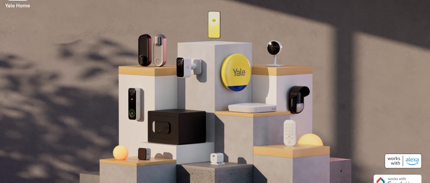 Розумний дверний замок Yale Dot, сріблястий, безключовий доступ через смартфон, віддалене (роз)блокування, сумісний з Yale Linus Smart Lock L2, керування через Yale Home App