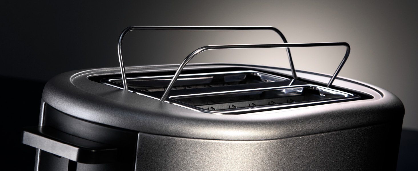 Тостер WMF Lono Silk з нержавіючої сталі, 2 слоти, XXL-насадка для бургерів, 7 рівнів підсмажування, LED-дисплей, широкі слоти, висувна кришка для крихт, анти-відбитки, 900 Вт