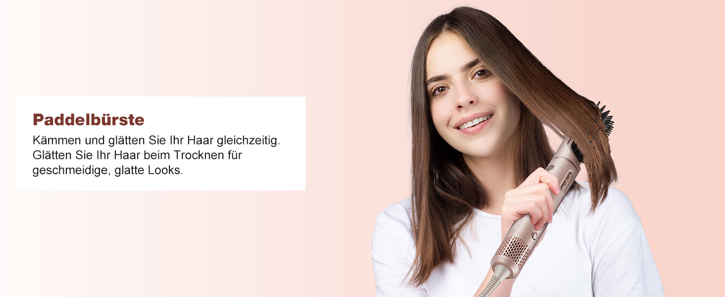 7MAGIC Airstyler 7-в-1: професійний набір для укладки волосся, 110000 обертів/хв, 1400 Вт, фен-щітка, авто-локон, випрямляч, іонізація, для створення об'єму, локонів та випрямлення, з дорожньою косметичкою