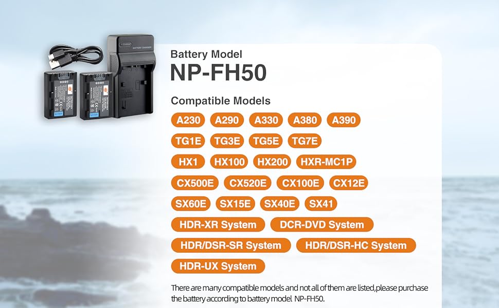 Акумулятор DSTE NP-FH50 Li-Ion (2 шт.) та Micro USB зарядний пристрій для Sony DSLR/DSC/HDR