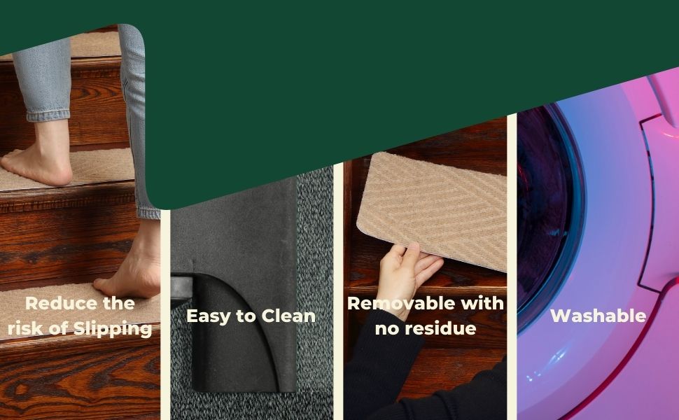 Набір сходинкових килимків MBIGM 15 шт. 20x76 см, самоклеючі, для безпеки дітей, літніх людей та домашніх тварин, сірий