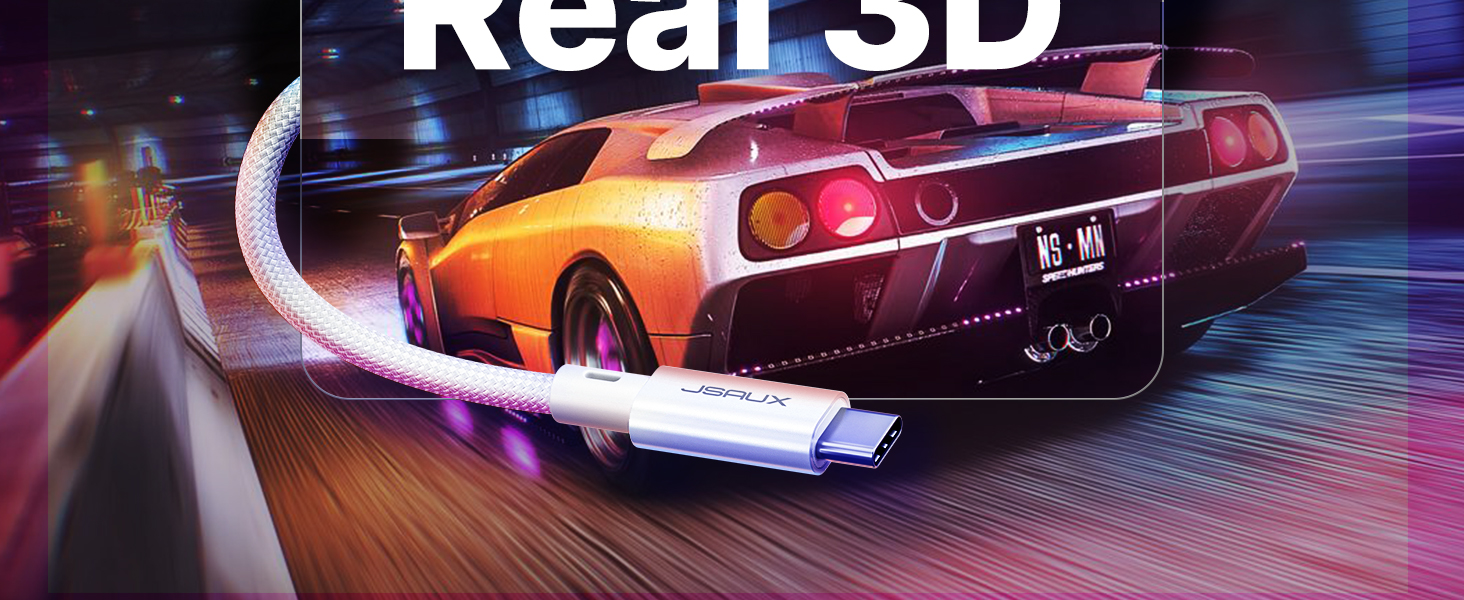 Кабель USB C до Mini HDMI JSAUX 3.3FT (1м), білий. Підтримка 4K@30Hz/2K@60Hz/1080P. Сумісний з портативним монітором, Steam Deck, ноутбуком, телефоном.