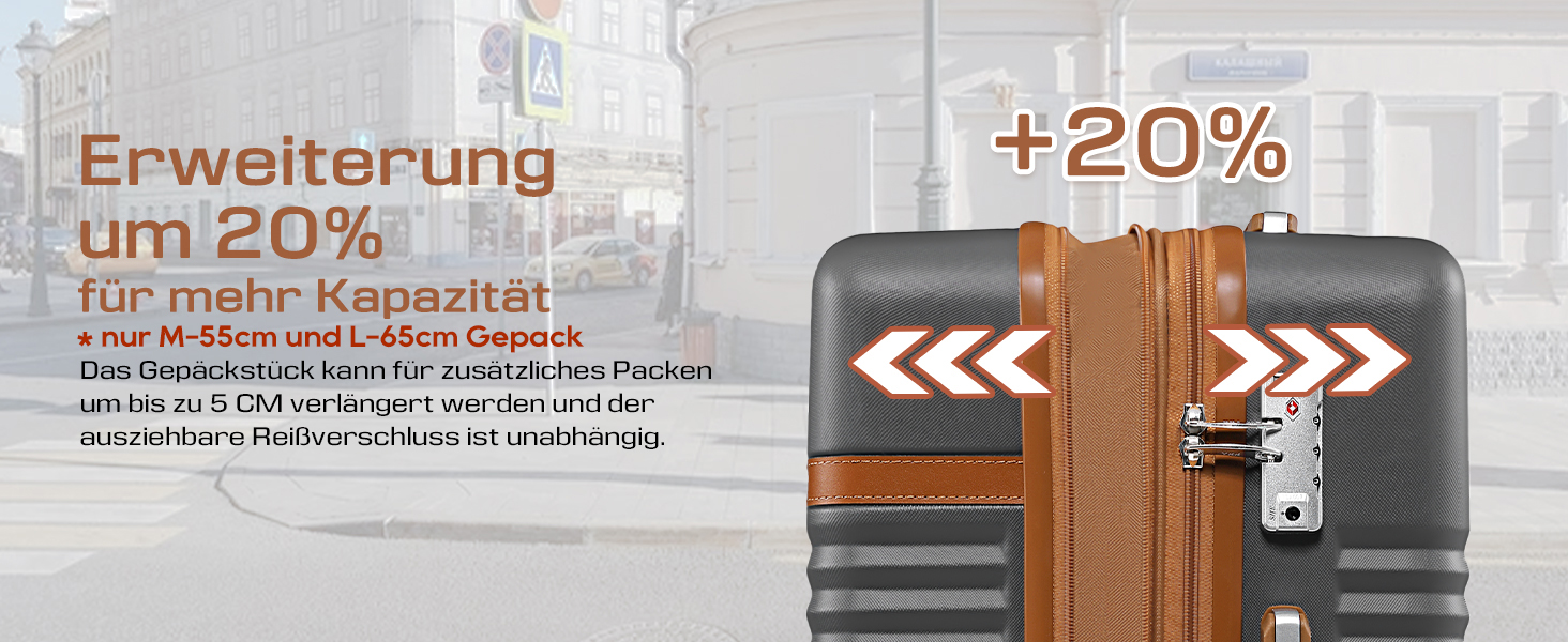 Набір валіз Joyway 5шт з ABS пластику, розширюваний, з TSA-замком, 4 колеса, сірий. Включає: валіза, сумка, кульок