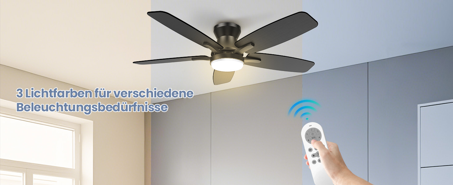 Стелянка-вентилятор 106 см з підсвічуванням, двосторонні лопаті, тихий, з пультом, LED лампа для спальні/вітальні, DC мотор, колір темне дерево