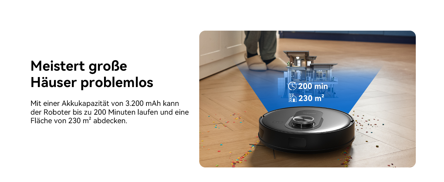 Робот-пилосос Proscenic Q20Plus з функцією миття, 10000Pa, 200 хвилин, бездротовий, з автопорожненням, 3-в-1 для тварин, килимів, твердих підлог (сірий)