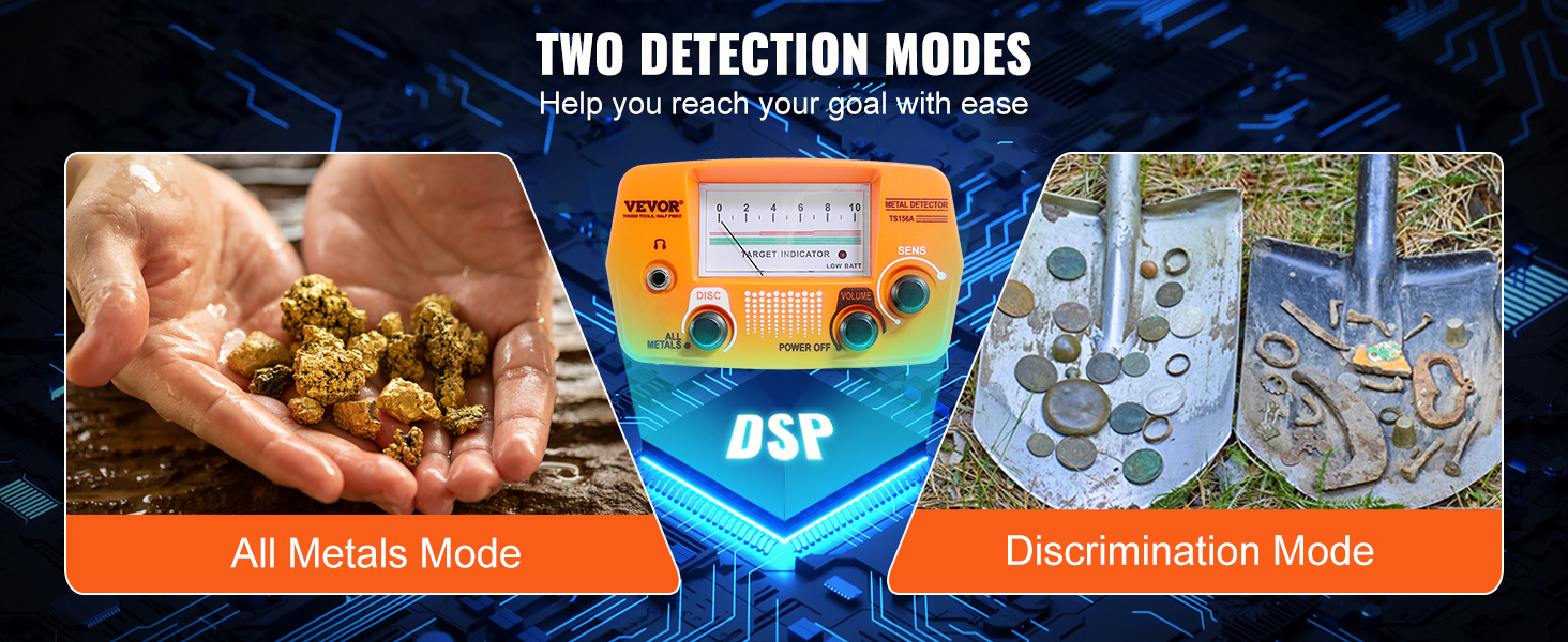 Металошукач VEVOR Profi: 30 см котушка, 7 режимів, IP68 (глибина занурення до 3 м), для пошуку золота, регульована ручка, Bluetooth-гарнітура, прецизійний детектор (20,3 см)