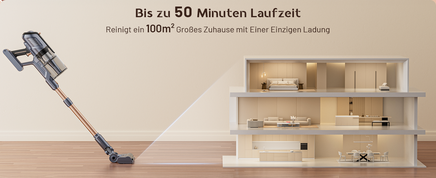 Бездротовий акумуляторний пилосос 45000Pa з антизаплутувальною щіткою, LED-дисплеєм та фільтрацією 99,9%, для прибирання шерсті тварин, килимів, твердих поверхонь та авто (сірий)