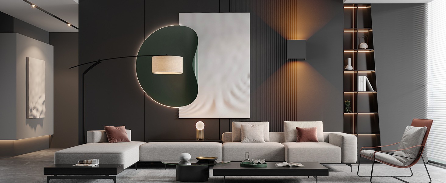 LED вуличне освітлення Klighten, 2 шт., 7W, регульований світловий потік, тепле біле світло, IP65, вологостійке, чорний колір