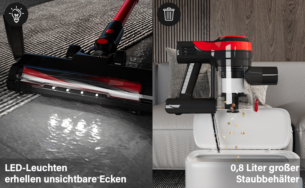 Акумуляторний пилосос Stanew ST-609: 4-в-1, бездротовий, 150W, 22.2V, 40 хв роботи, 800 мл, для килимів, шерсті тварин, авто