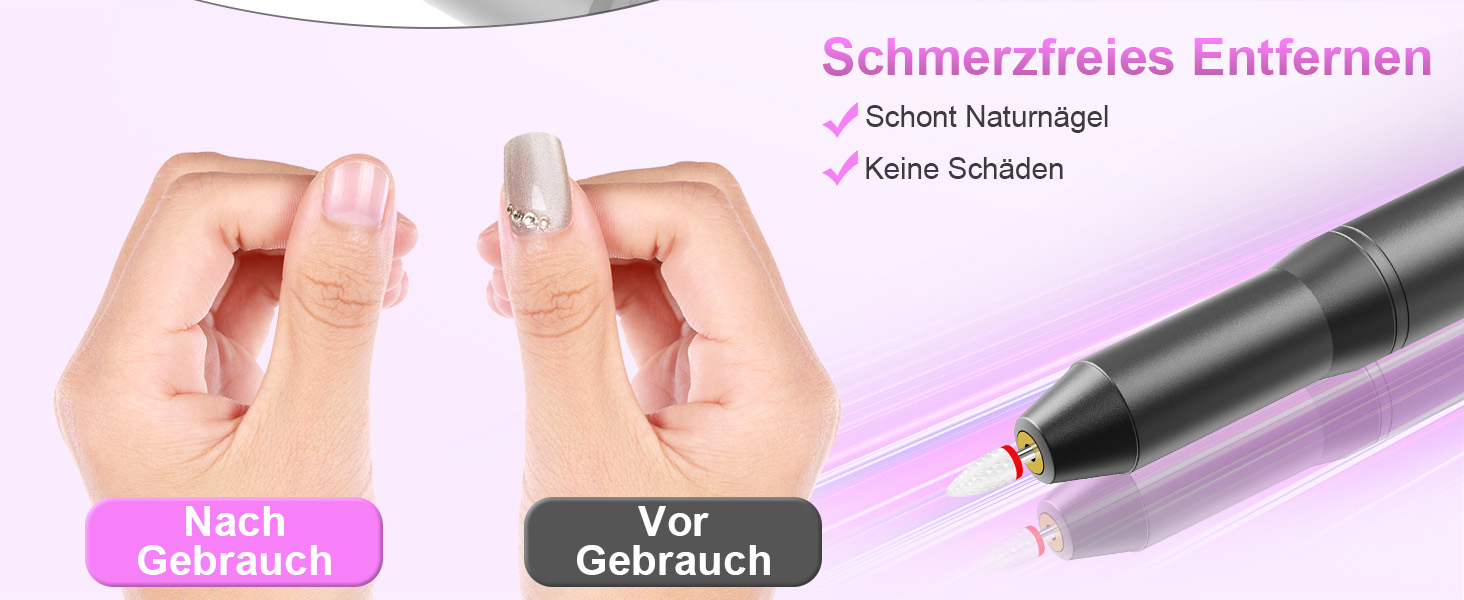 Електричний фрезер для нігтів Nagelfräser - 12 в 1, 35000 об/хв, для гелю, акрилу, манікюру та педикюру, сірий