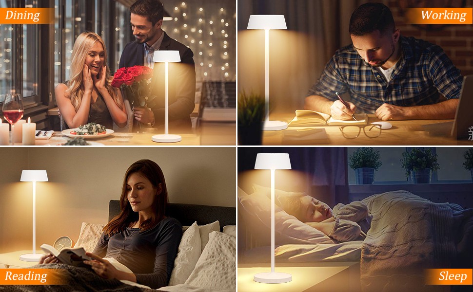 Світлодіодний акумуляторний настільний світильник Klighten з димером, сенсорний, металевий, алюмінієвий, IP54, тепле біле світло 3000K, антрацит