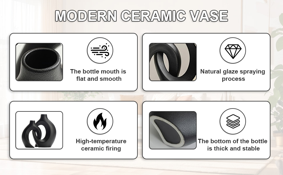 Керамічна ваза для сухоцвітів та декор, білий колір, сучасний дизайн, скандинавський стиль