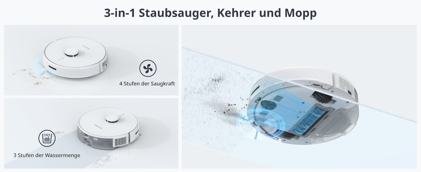 SwitchBot S1 Plus: Робот-пилосос з функцією миття підлоги - LiDAR навігація, 2700Pa, сумісний з Alexa, для твердих підлог