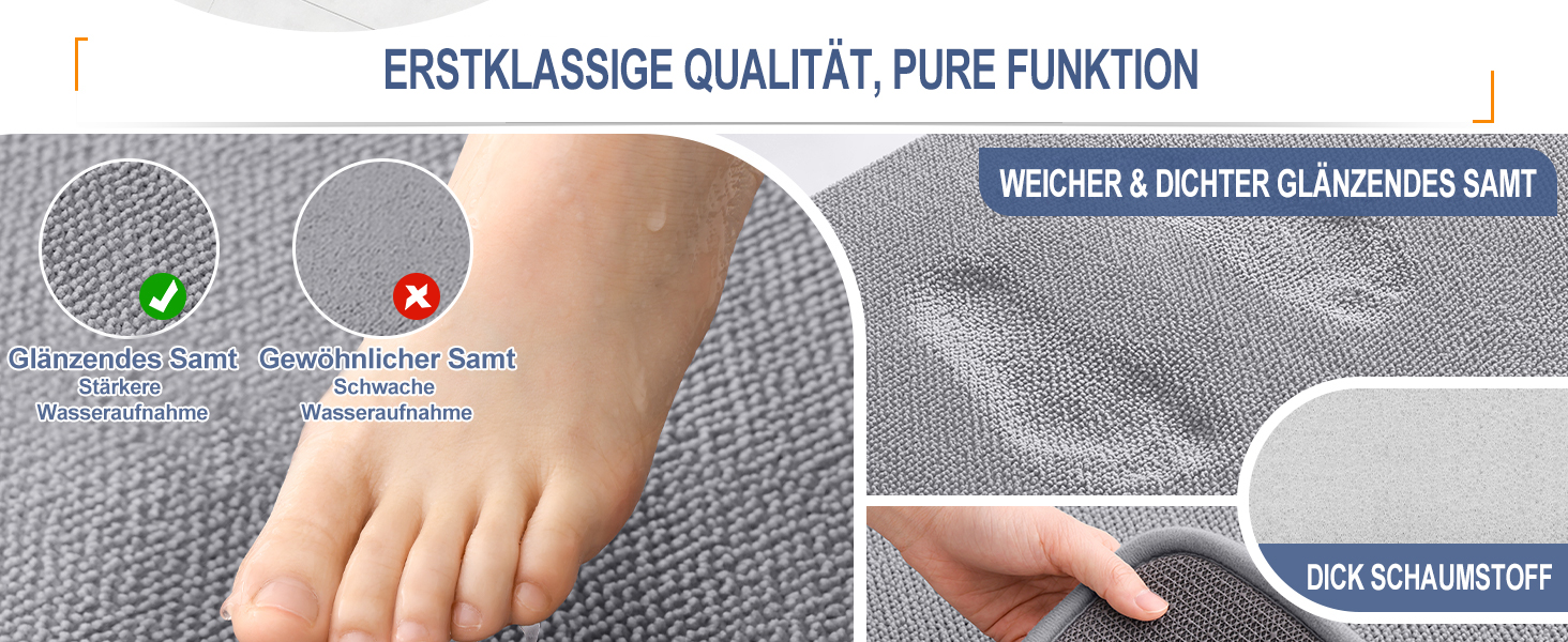 Килимок для ванної кімнати Homaxy з піною пам'яті, 40x60 см, сірий. М'який, неслизький, швидковисихаючий, для ванної кімнати.