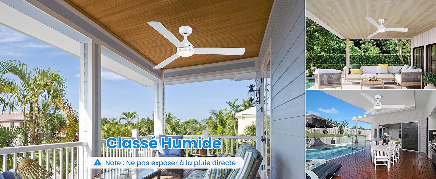 Стеляний вентилятор CJOY з підсвічуванням, 107 см, з пультом керування, тихий, DC, реверсивний, пам'ять 3CCT, диммування, 6 швидкостей, таймер для спальні (132 см, білий)