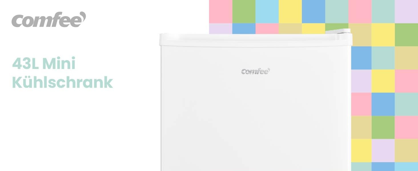 Mini холодильник Comfee RCD50WH2(E) 43L з відділенням для льоду, білий. Холодильник для кімнати та офісу, швидке охолодження, регулювання температури, енергоефективний (F)