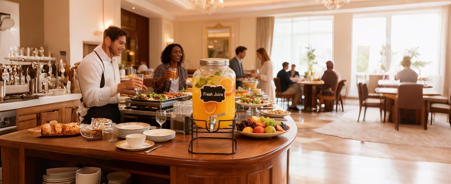 Скляний диспенсер для напоїв на 4.5л з краном (2 шт.) - для соку, води, коктейлів, вечірок