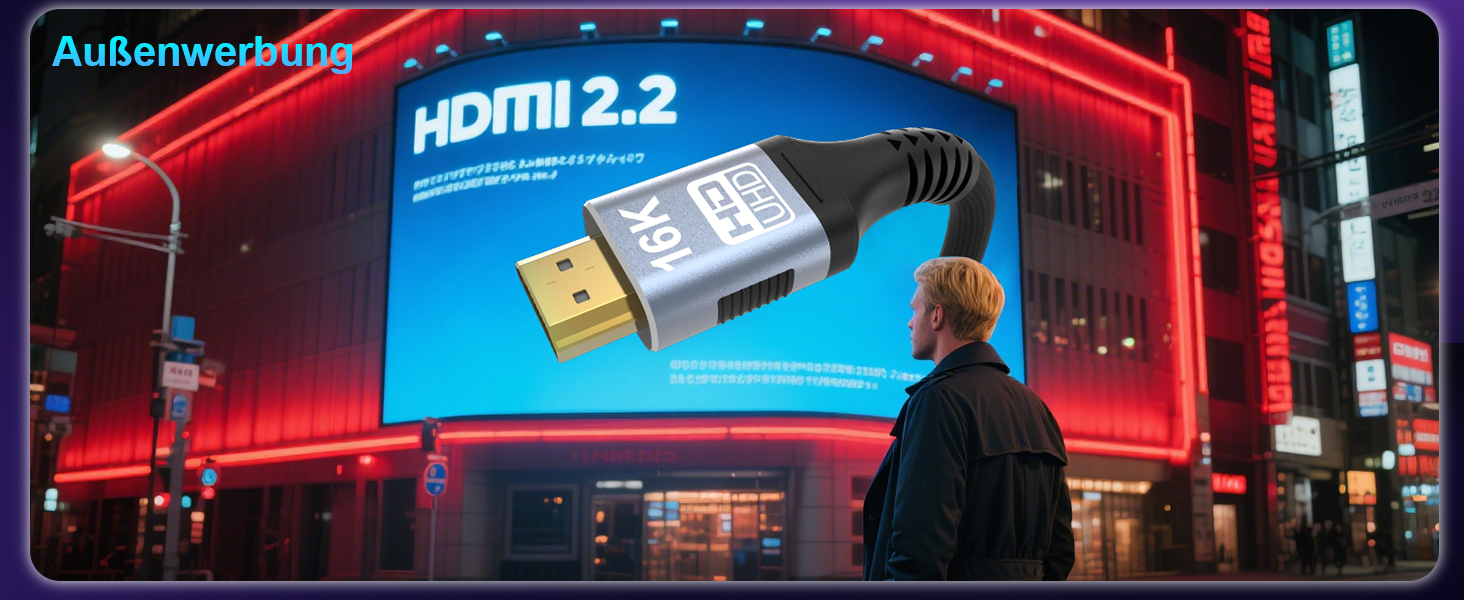 Кабель HDMI 2.2, 2 метри, 96Gbps, 16K/12K/10K/8K/4K@120Hz/240Hz/480Hz, eARC, HDR10+, Dolby Atmos/Vision, HDCP 2.2, для PS5, Xbox, Soundbar, Fire TV, HDTV