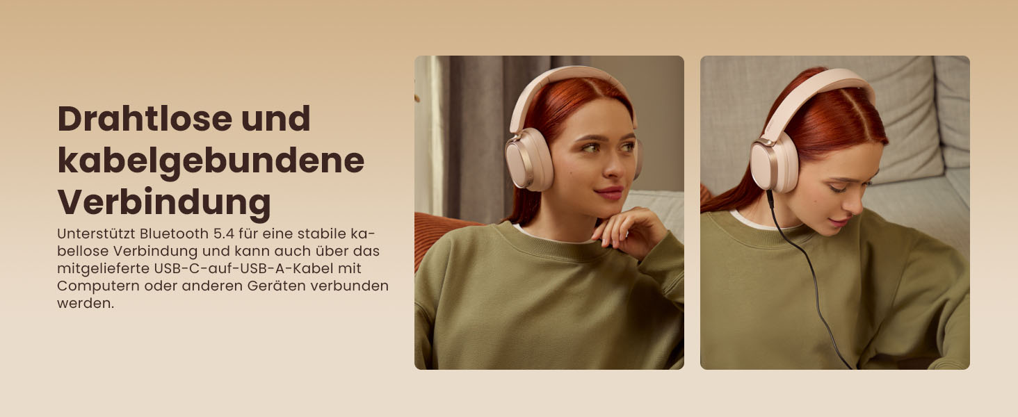 Навушники бездротові Edifier ES850NB з шумозаглушенням, Hi-Res Audio, Bluetooth 5.4, коричневі