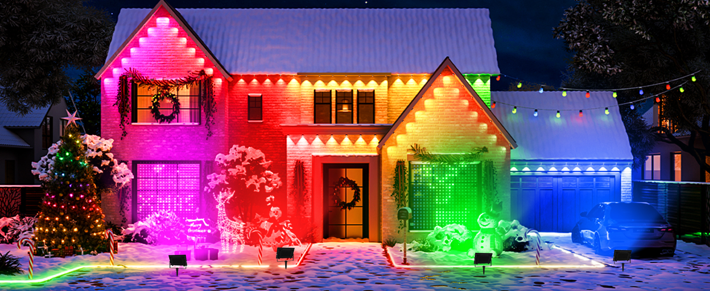 LED прожектор для вулиці 100W RGB з пультом і Bluetooth APP, IP66, водонепроникний, набір 2 шт., кольорове підсвічування для саду та двору