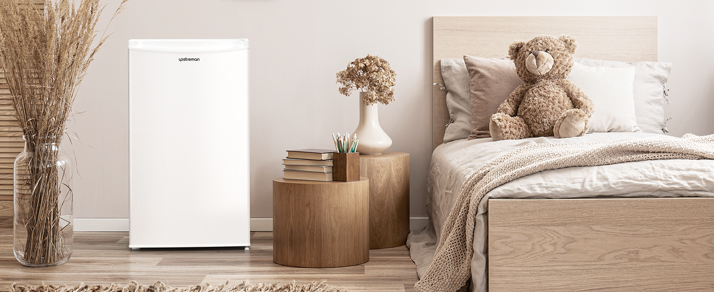 Холодильник Upstreman 91L з функцією швидкого охолодження, 5 температурних режимів (1-8℃), енергоефективний, 41 дБ, компактний, для студентського гуртожитку/офісу, BR321- (білий)