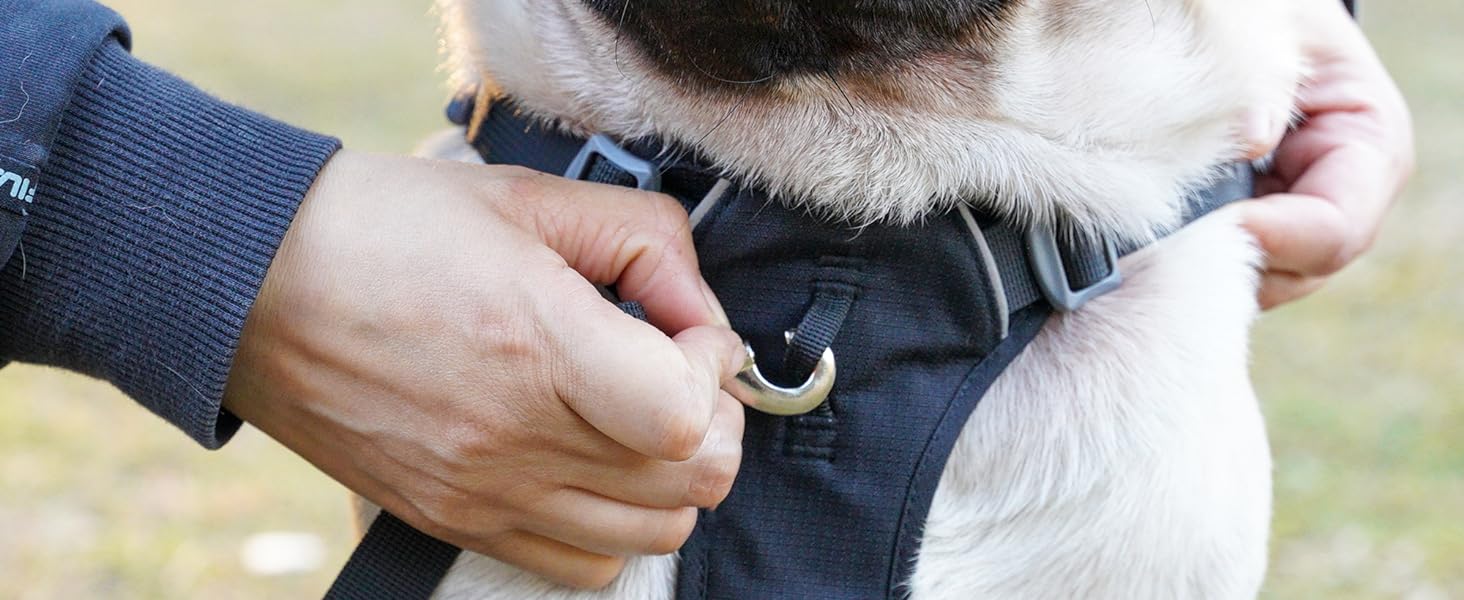 Нашийник для собак з повідком, безпечний нашийник від виривання, анти-тяговий нашийник з ручкою та світловідбиваючими елементами, легкий, регульований нашийник для середніх собак (Чорний, XS). Дуже маленький, чорний