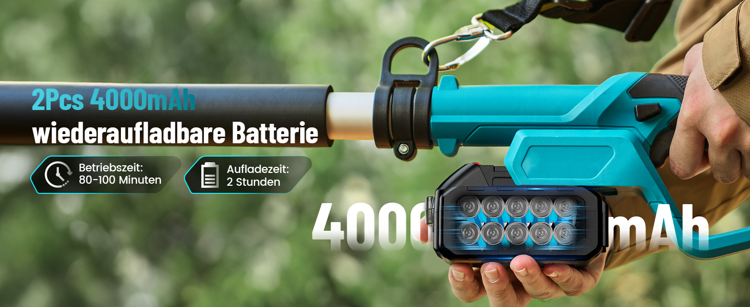 SEESII Безщіткова міні-пилка 6 дюймів, ручна акумуляторна пилка з 2 * 4000 mAh акумуляторами, одноручна пилка з автоматичним змащенням, сумісна з акумулятором Makita 18V, електрична пилка для дерева, гілок 6 дюймів Безщіткова (8&10 дюймовий високий захват)